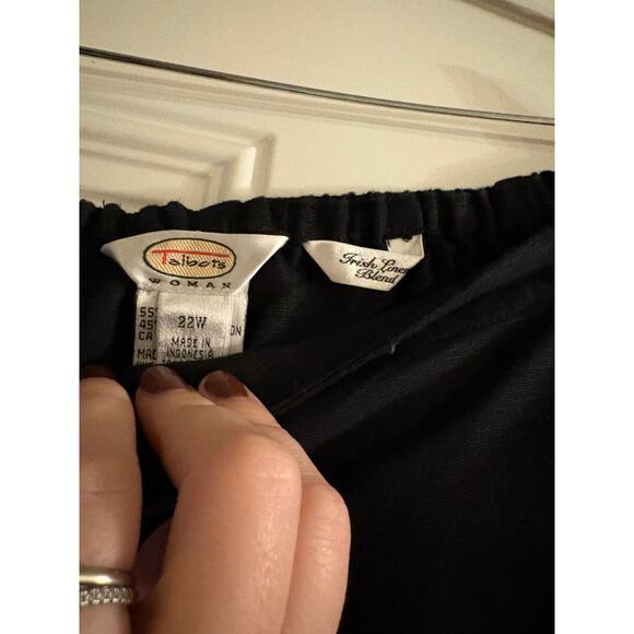 The Talbots Irish Linen Blend Wide Leg Pants size 22W in black - Picture 4 of 4